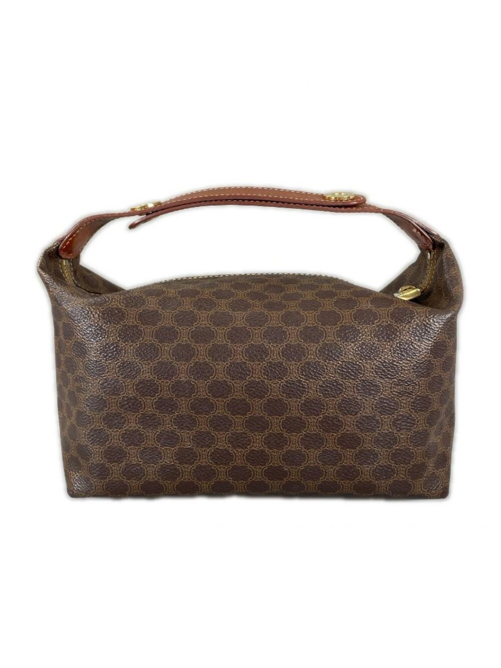 Celine Macadam Handbag Leather Brown